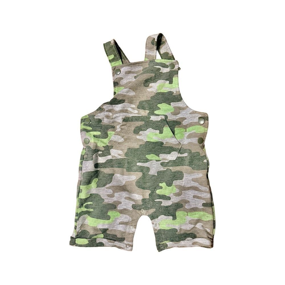Camouflage Baby Trendy Camo Baby Overalls | Neutral Green Romper | Soft